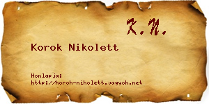 Korok Nikolett névjegykártya